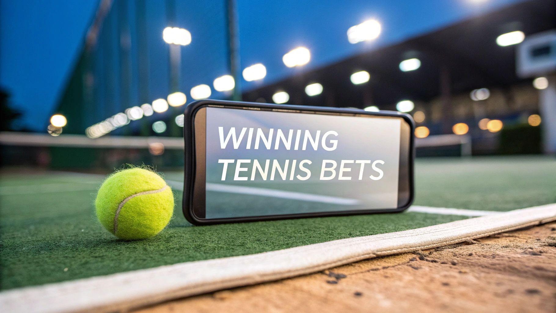 Smartphone with tennis betting.